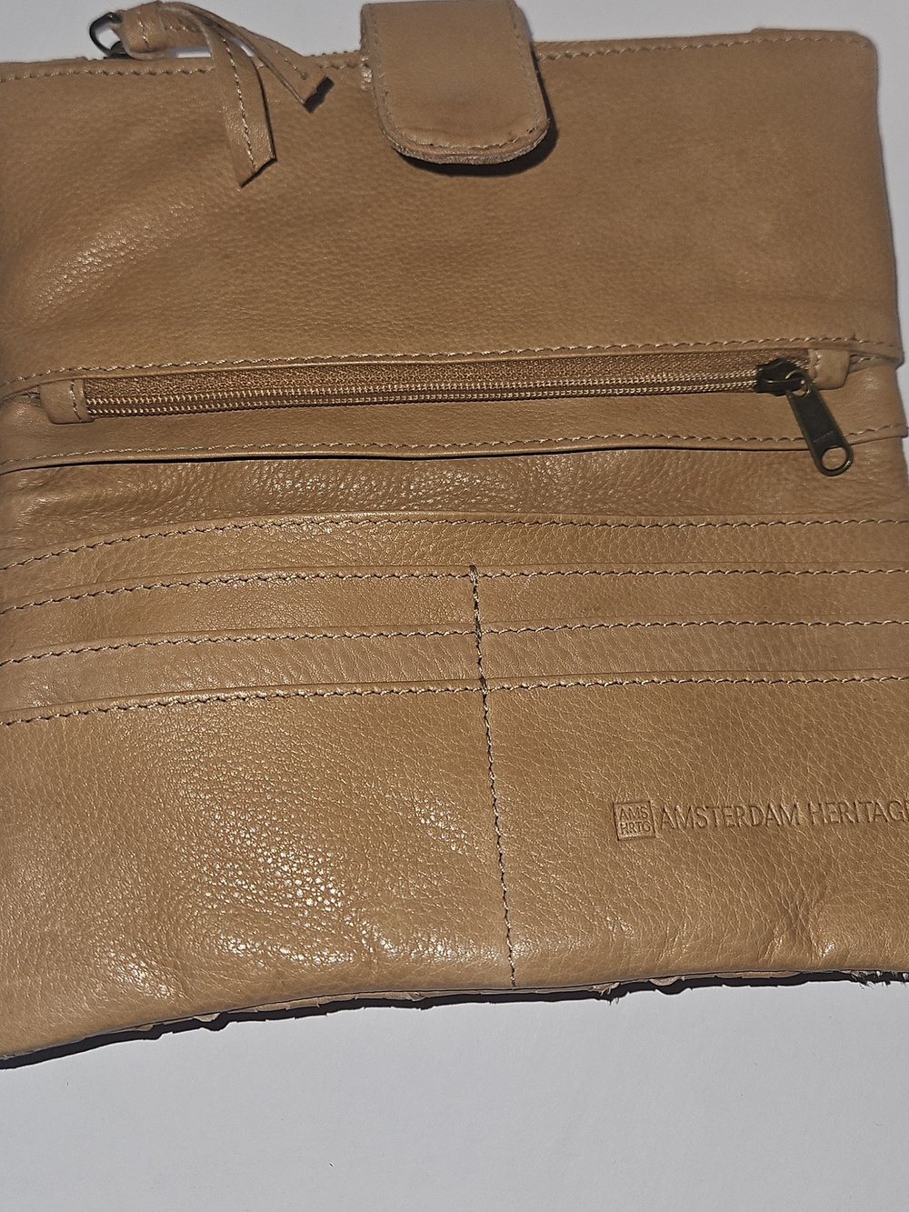 Amsterdam Heritage Woven Leather Women's Clutch Wallet Classic Crosshatch Design - Picture 3 of 5